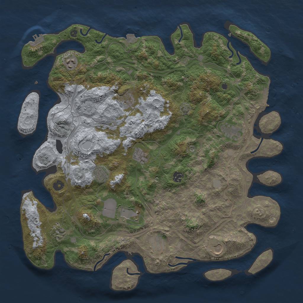 Rust Map: Procedural Map, Size: 4250, Seed: 1431862726, 19 Monuments
