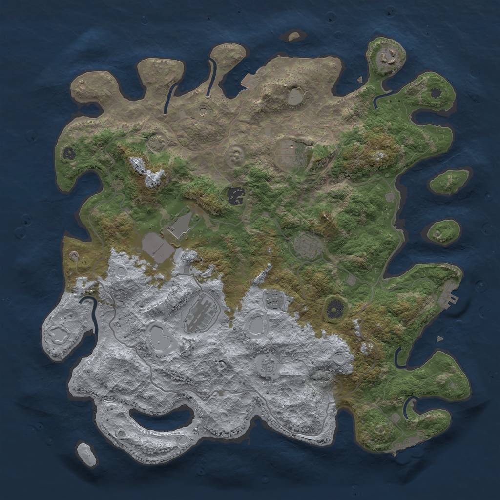 Rust Map: Procedural Map, Size: 4100, Seed: 16847902, 15 Monuments