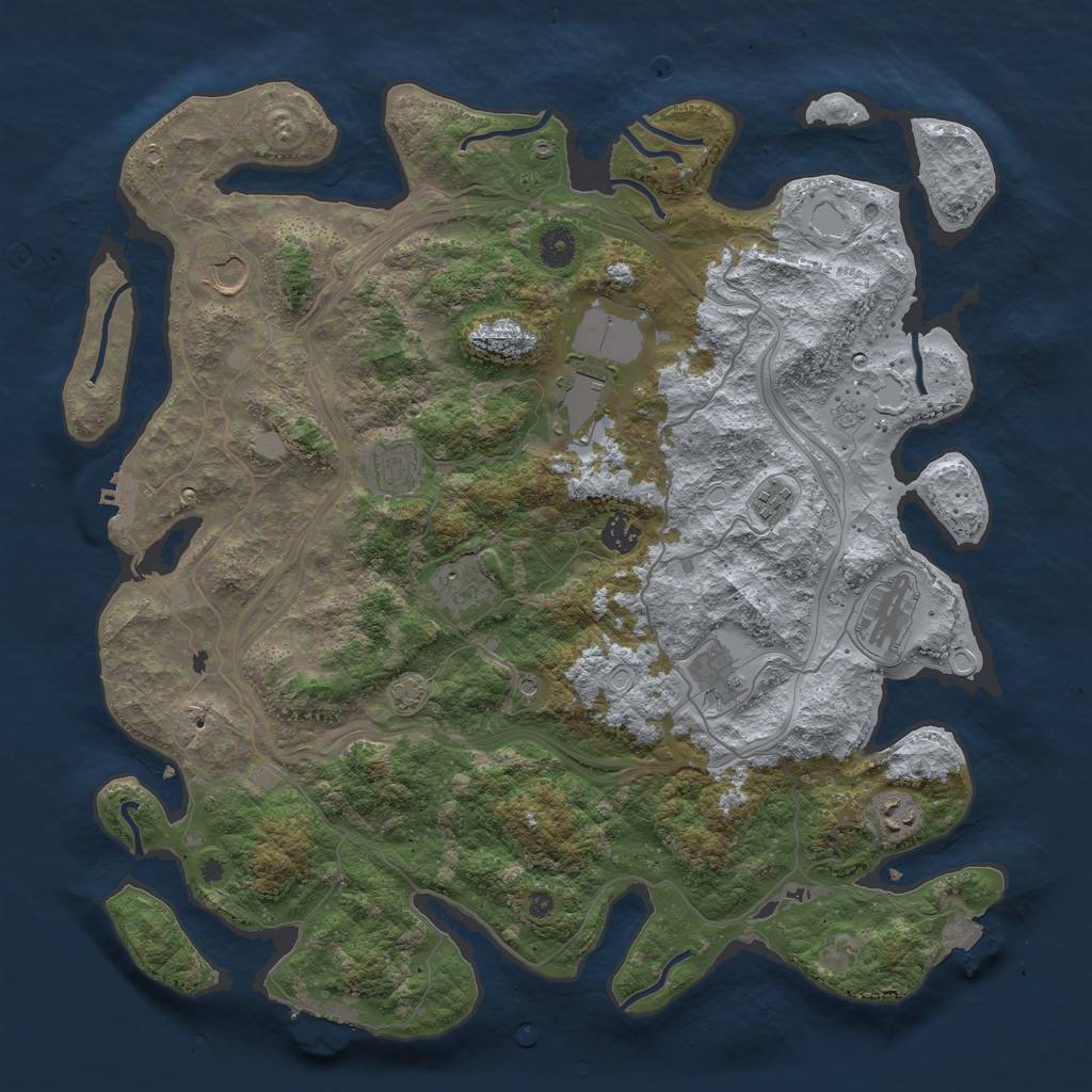 Rust Map: Procedural Map, Size: 4250, Seed: 789127615, 17 Monuments