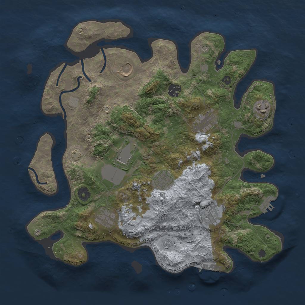 Rust Map: Procedural Map, Size: 3500, Seed: 1912221019, 16 Monuments