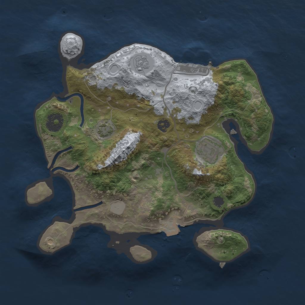 Rust Map: Procedural Map, Size: 2500, Seed: 1067506834, 7 Monuments