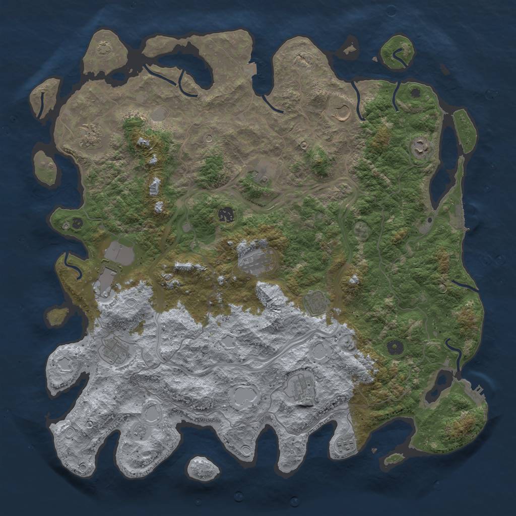 Rust Map: Procedural Map, Size: 4800, Seed: 1081070020, 19 Monuments
