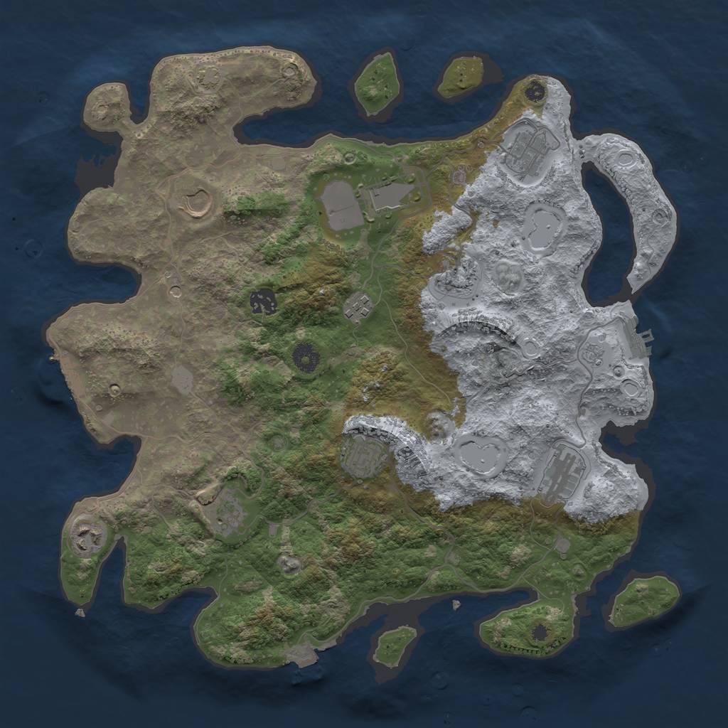 Rust Map: Procedural Map, Size: 3900, Seed: 42529851, 18 Monuments