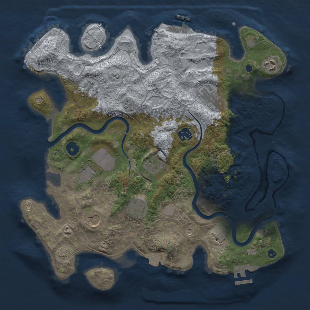 Rust Map: Procedural Map, Size: 3550, Seed: 50659250, 15 Monuments