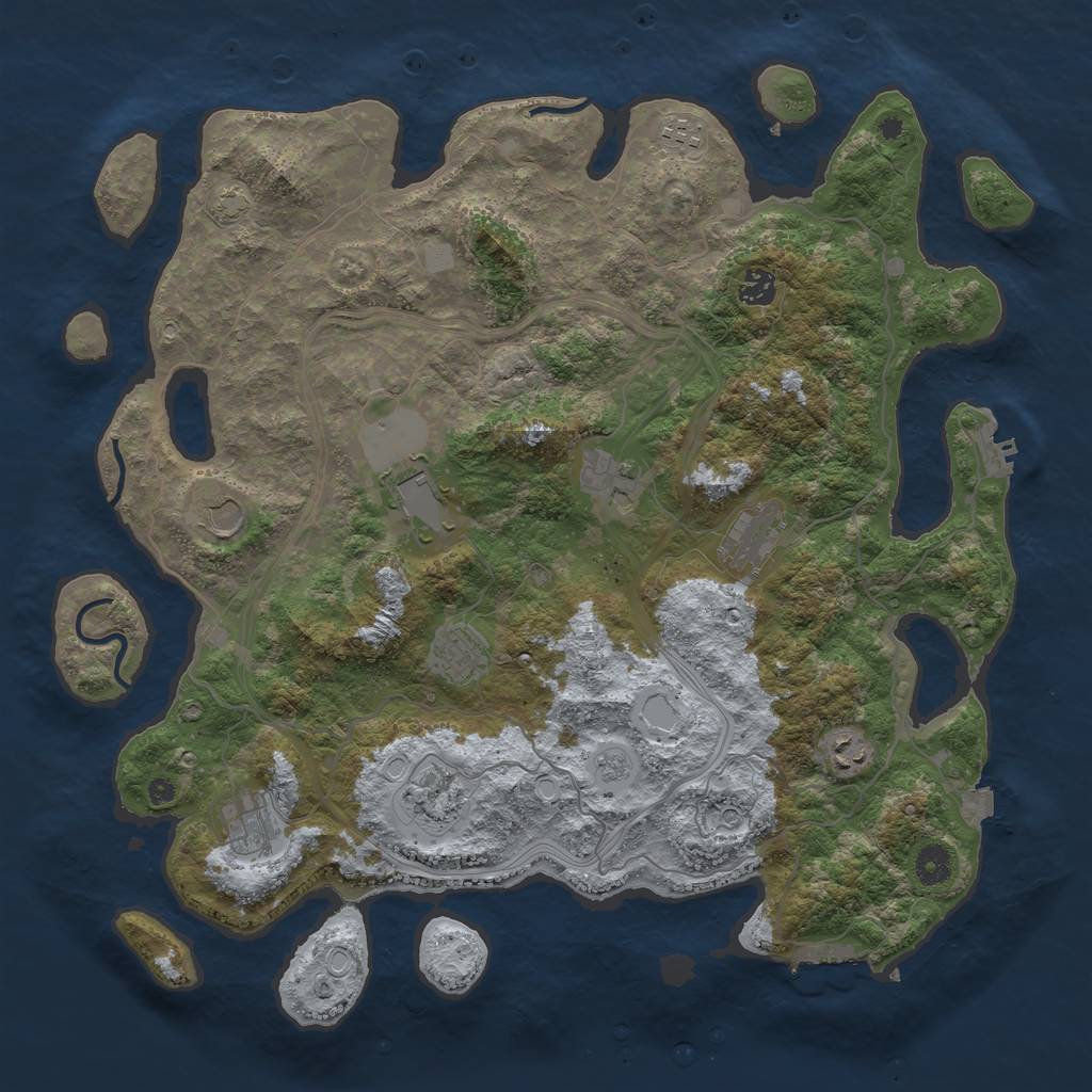 Rust Map: Procedural Map, Size: 4250, Seed: 730505862, 18 Monuments