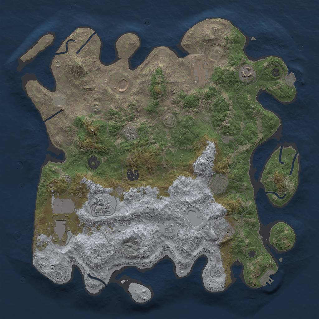 Rust Map: Procedural Map, Size: 3800, Seed: 94816989, 16 Monuments
