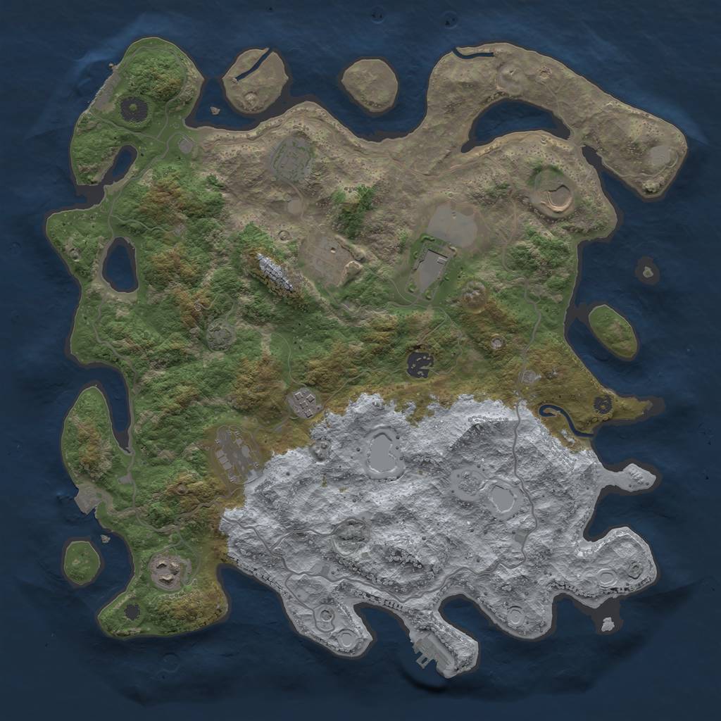 Rust Map: Procedural Map, Size: 4000, Seed: 466807795, 16 Monuments