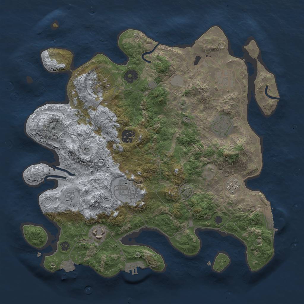 Rust Map: Procedural Map, Size: 3400, Seed: 27919768, 15 Monuments