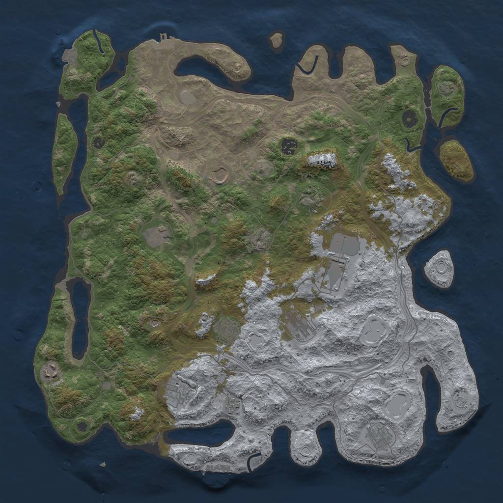 Rust Map: Procedural Map, Size: 4600, Seed: 1278660319, 19 Monuments