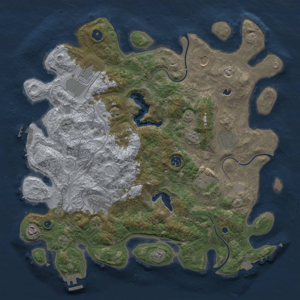 Rust Map: Procedural Map, Size: 4250, Seed: 11569275, 14 Monuments