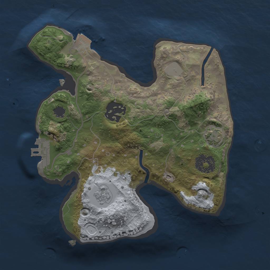 Rust Map: Procedural Map, Size: 2000, Seed: 378, 7 Monuments
