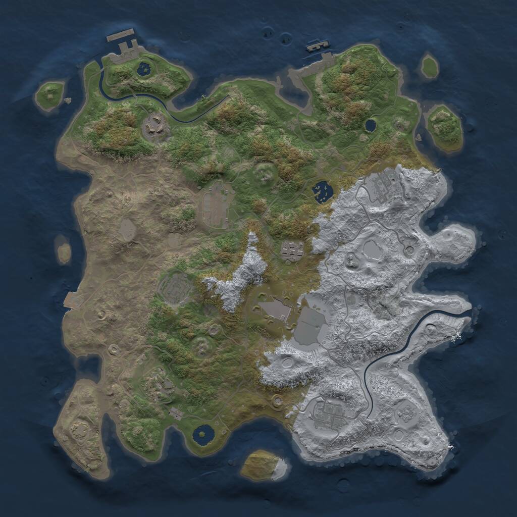 Rust Map: Procedural Map, Size: 3750, Seed: 87756551, 15 Monuments