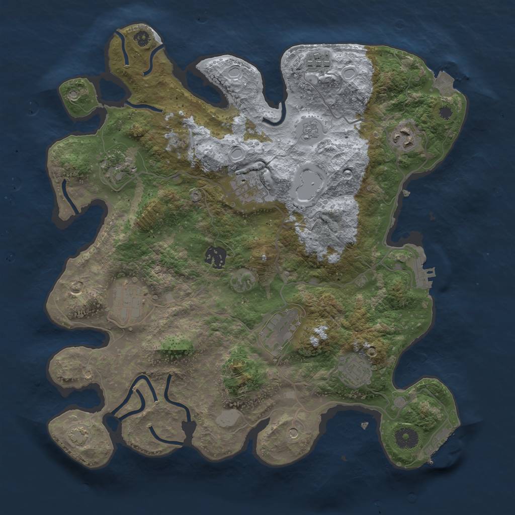 Rust Map: Procedural Map, Size: 3450, Seed: 15709516, 16 Monuments