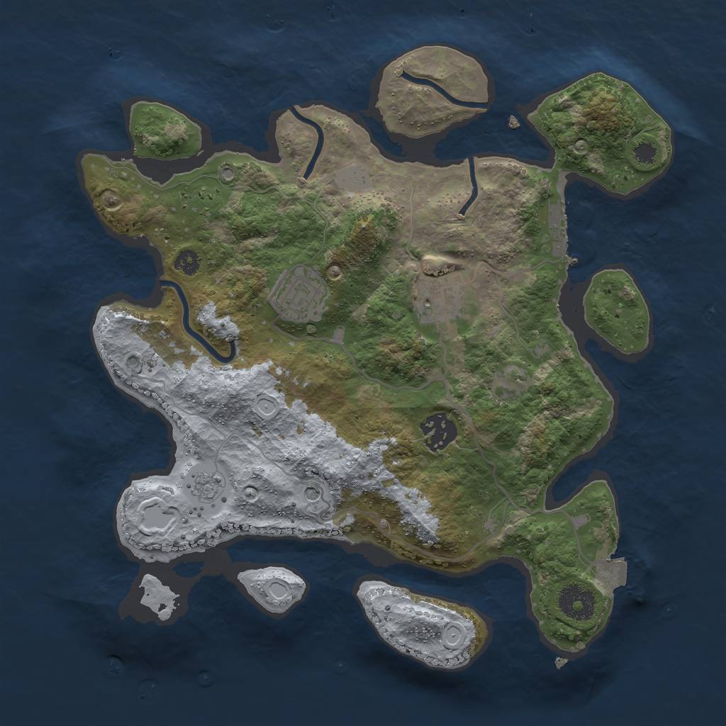 Rust Map: Procedural Map, Size: 3000, Seed: 299028955, 9 Monuments