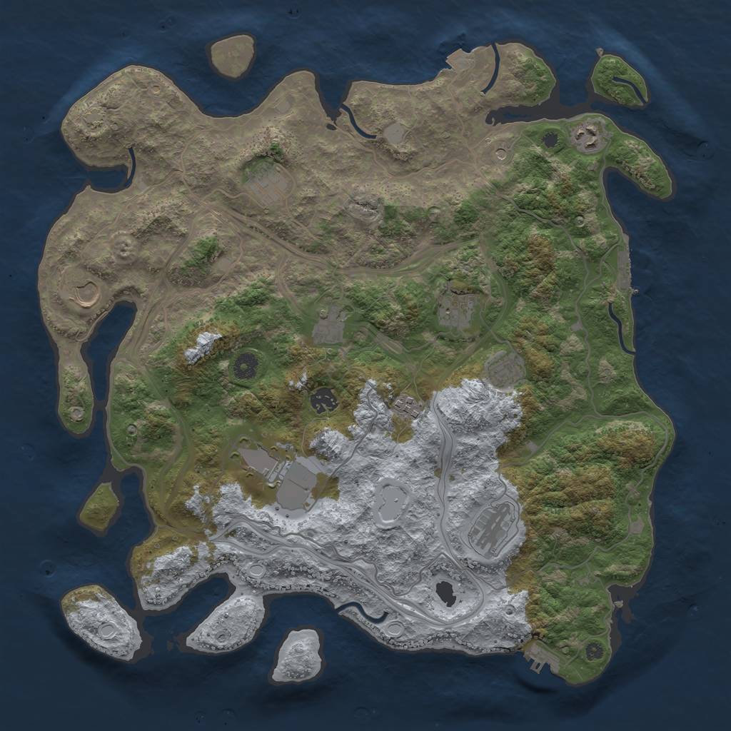 Rust Map: Procedural Map, Size: 4250, Seed: 92240955, 17 Monuments