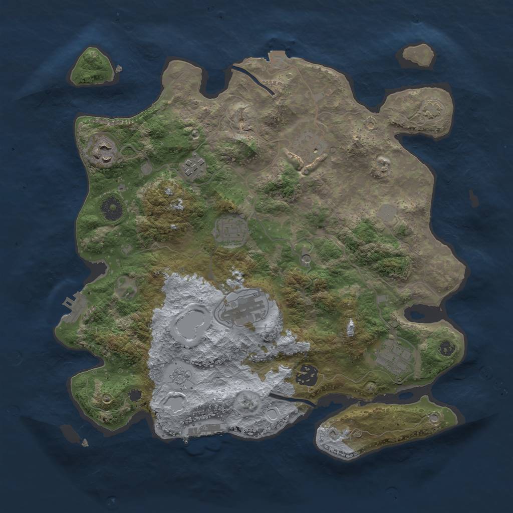 Rust Map: Procedural Map, Size: 3450, Seed: 70764635, 15 Monuments