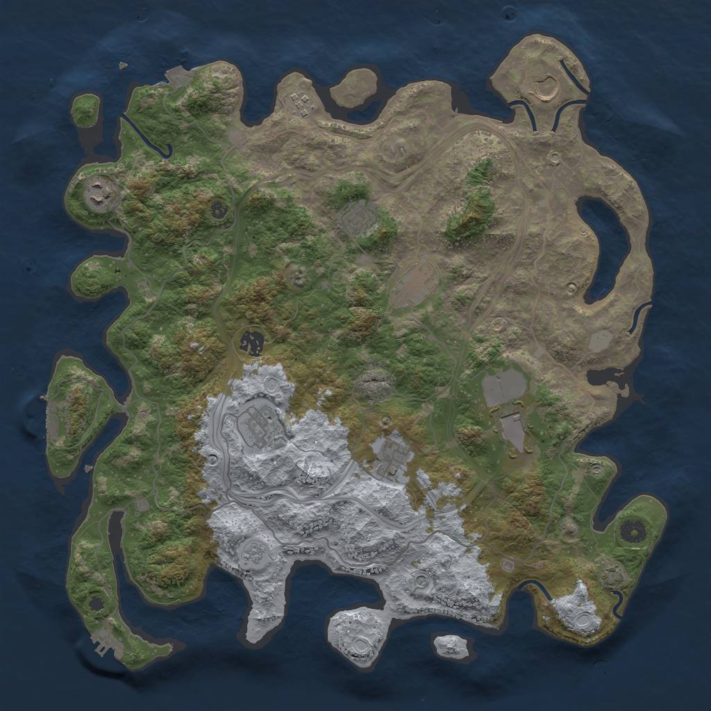 Rust Map: Procedural Map, Size: 4250, Seed: 76836995, 17 Monuments