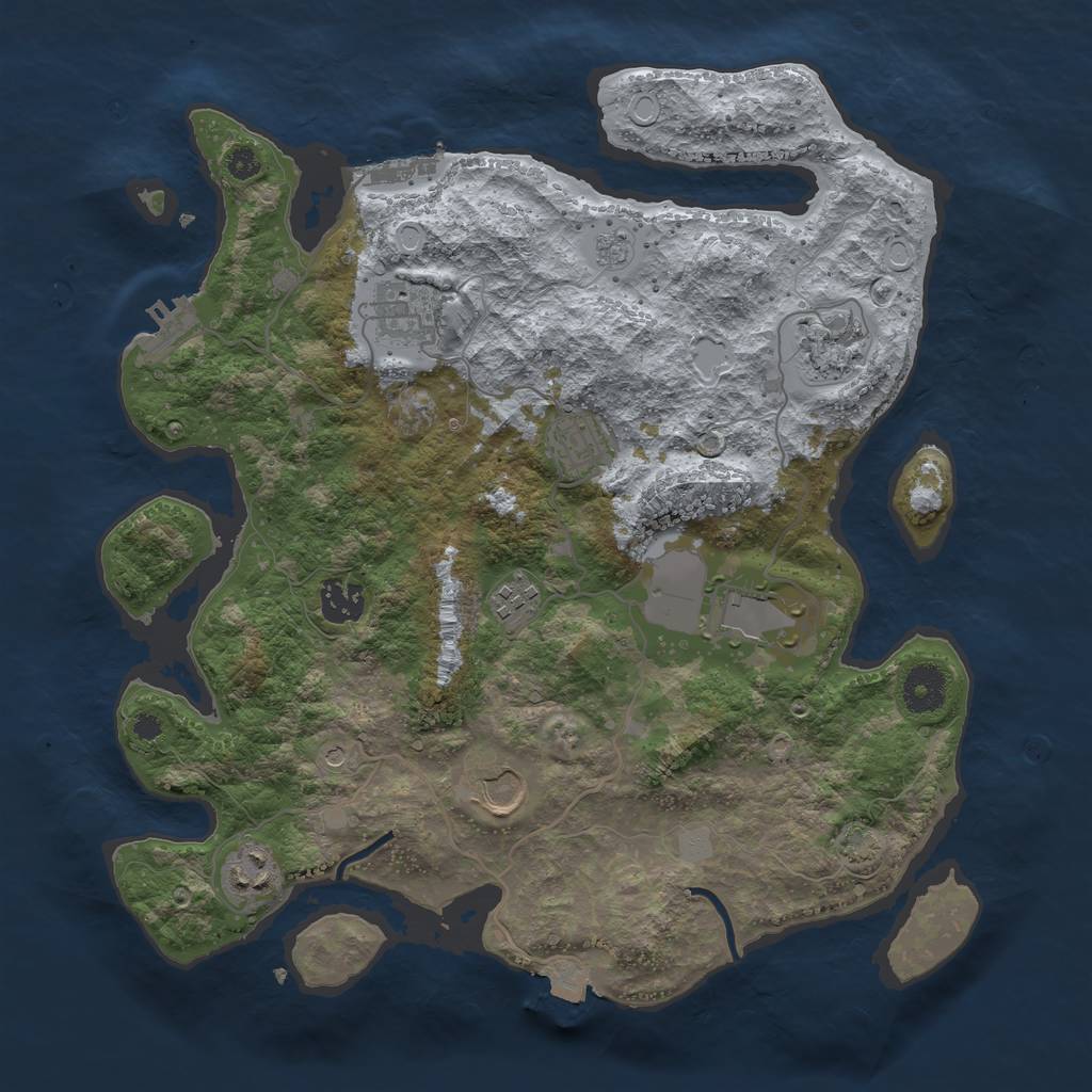 Rust Map: Procedural Map, Size: 3578, Seed: 13825, 16 Monuments
