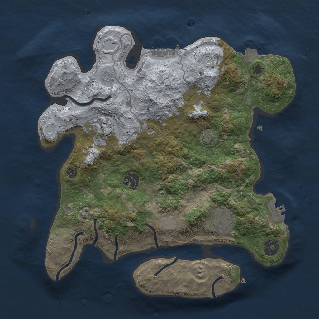 Rust Map: Procedural Map, Size: 3000, Seed: 9750462, 11 Monuments