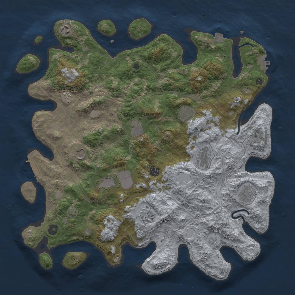 Rust Map: Procedural Map, Size: 4250, Seed: 84743970, 18 Monuments