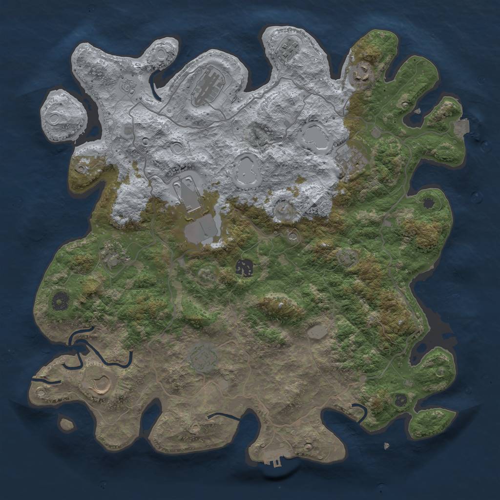 Rust Map: Procedural Map, Size: 4000, Seed: 14057792, 16 Monuments