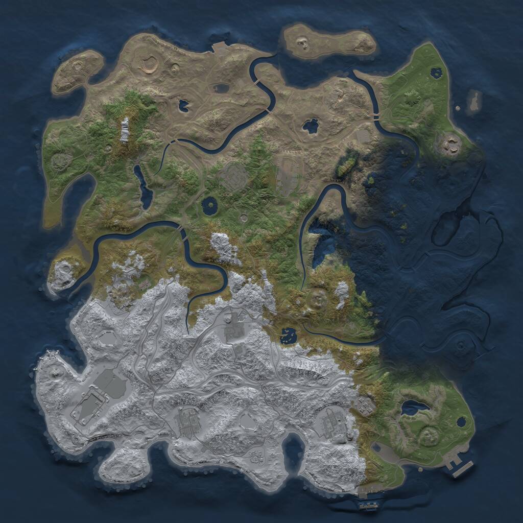 Rust Map: Procedural Map, Size: 4500, Seed: 269694803, 17 Monuments