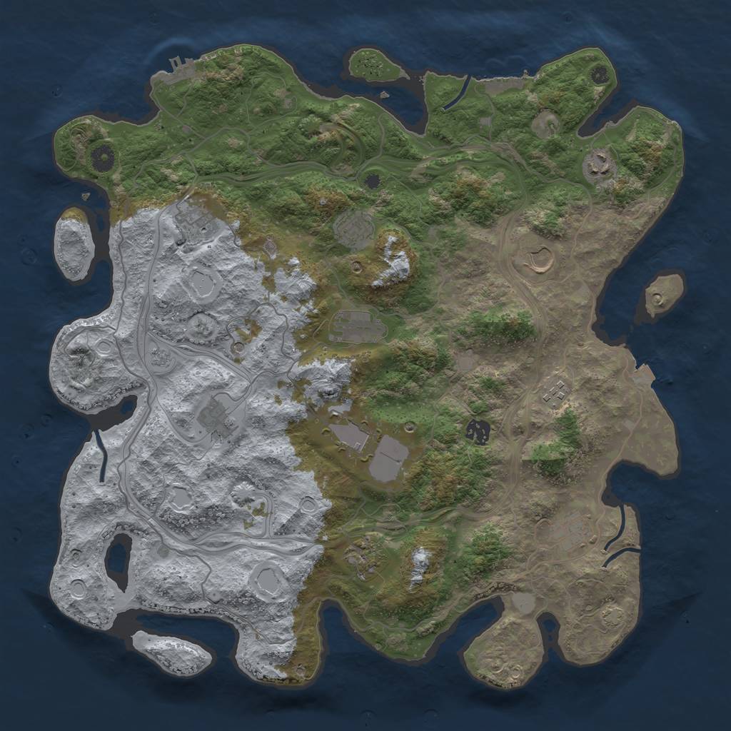 Rust Map: Procedural Map, Size: 4300, Seed: 2310, 19 Monuments