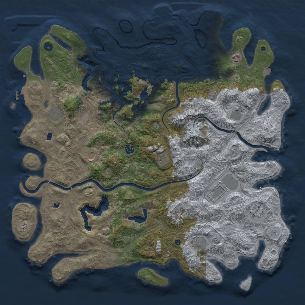 Rust Map: Procedural Map, Size: 5000, Seed: 1963831347, 16 Monuments