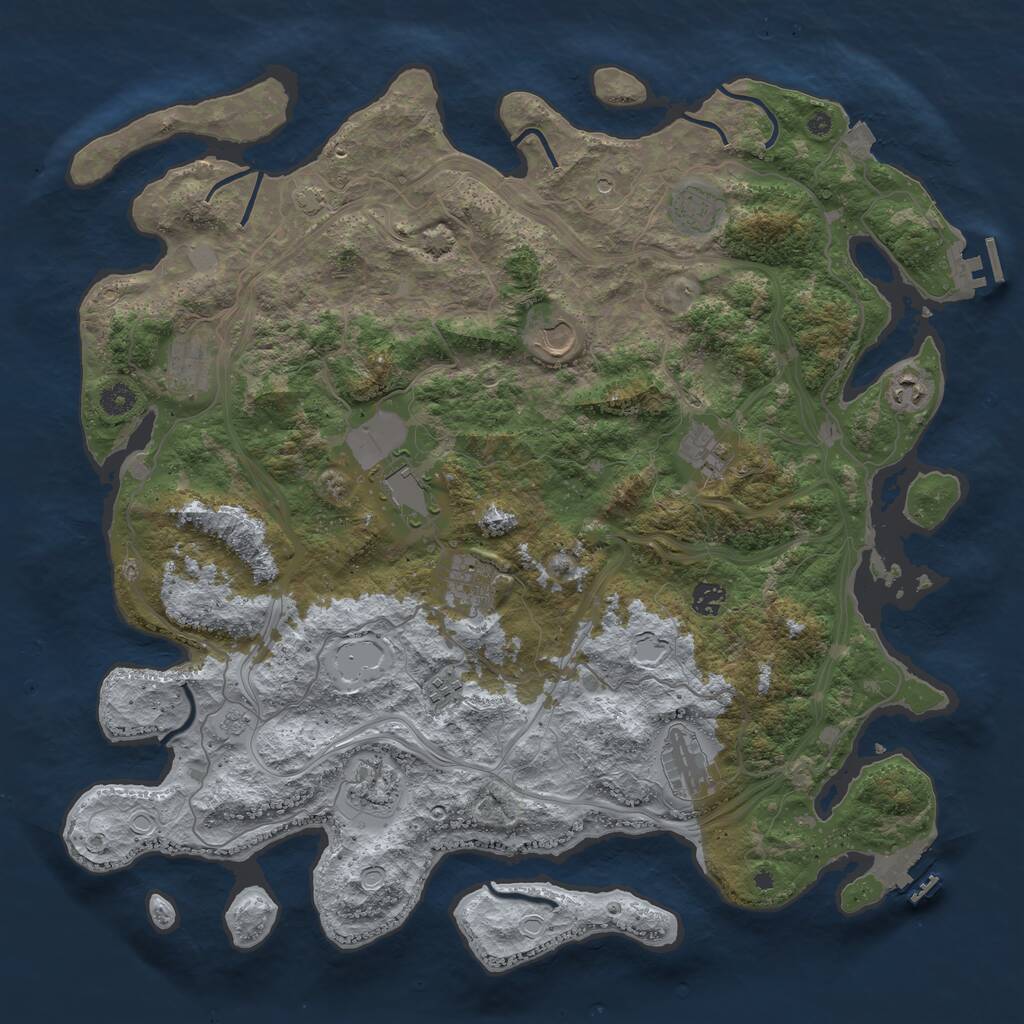 Rust Map: Procedural Map, Size: 4500, Seed: 1768161609, 17 Monuments