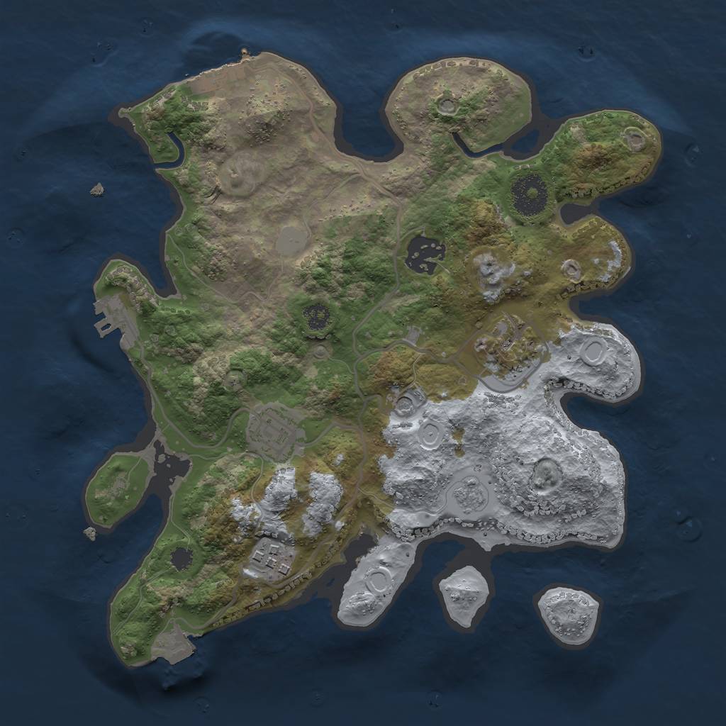 Rust Map: Procedural Map, Size: 2800, Seed: 67428122, 11 Monuments