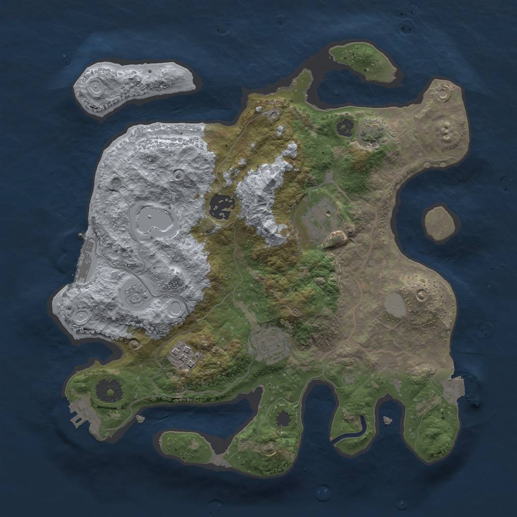 Rust Map: Procedural Map, Size: 3000, Seed: 1890038960, 11 Monuments