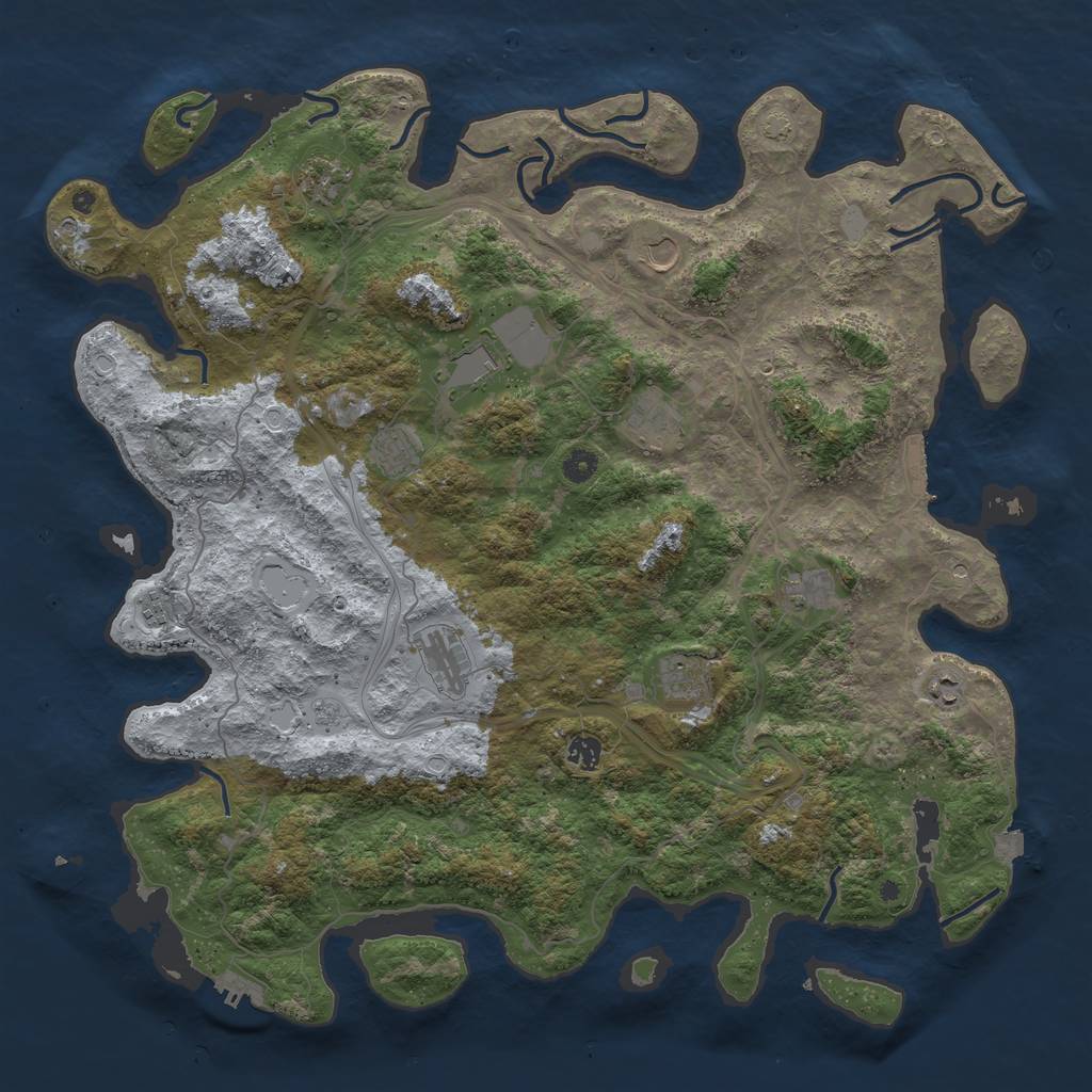 Rust Map: Procedural Map, Size: 4800, Seed: 749074220, 19 Monuments