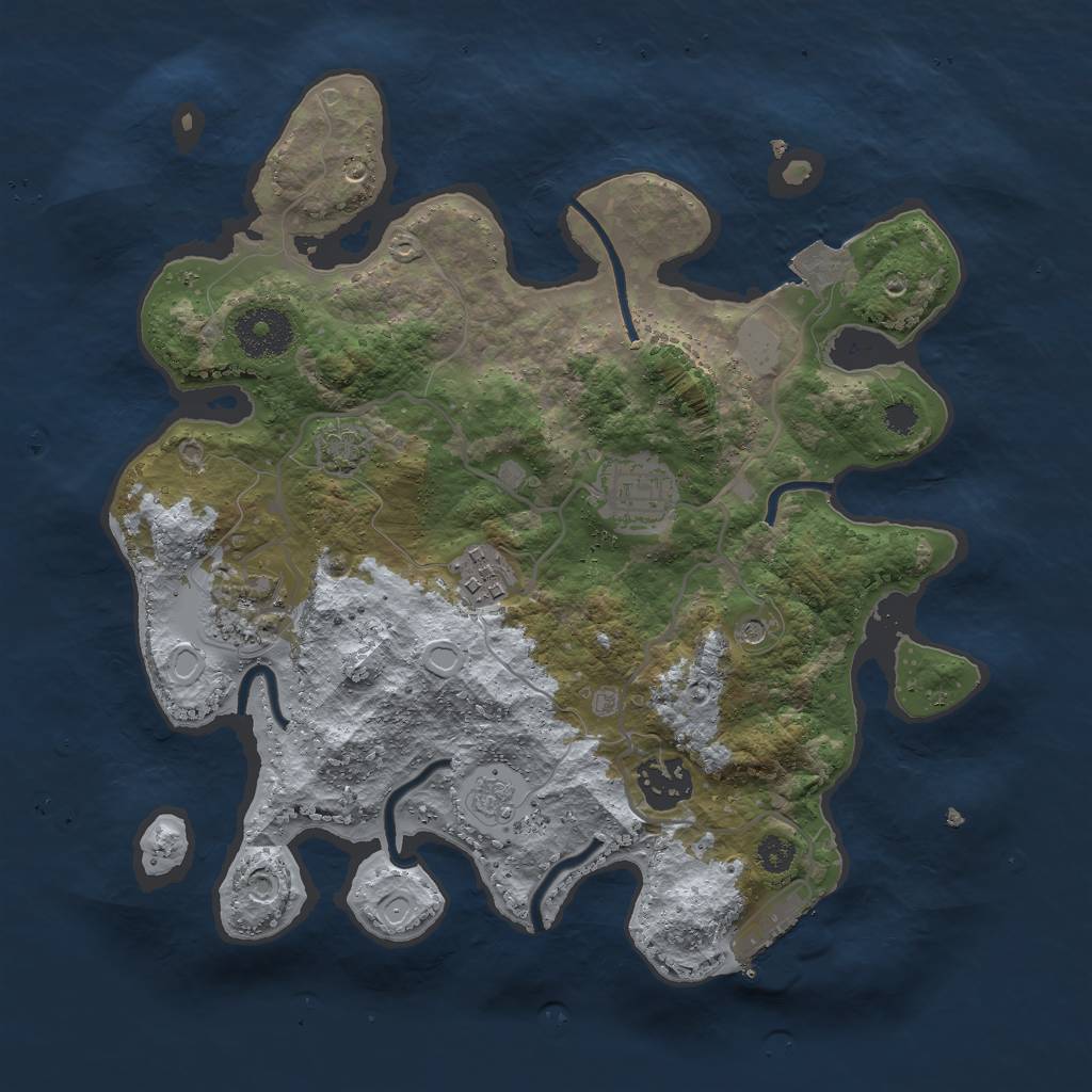 Rust Map: Procedural Map, Size: 3000, Seed: 388128898, 11 Monuments