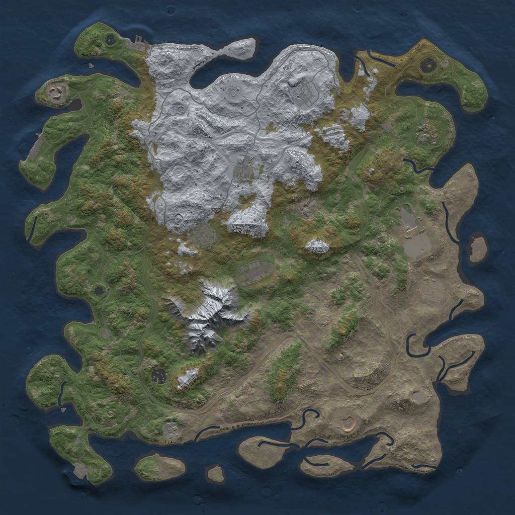 Rust Map: Procedural Map, Size: 5000, Seed: 80027512, 19 Monuments