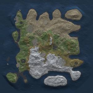 Thumbnail Rust Map: Procedural Map, Size: 3000, Seed: 1258274357, 12 Monuments