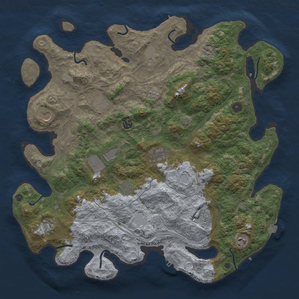 Rust Map: Procedural Map, Size: 4500, Seed: 96983142, 19 Monuments
