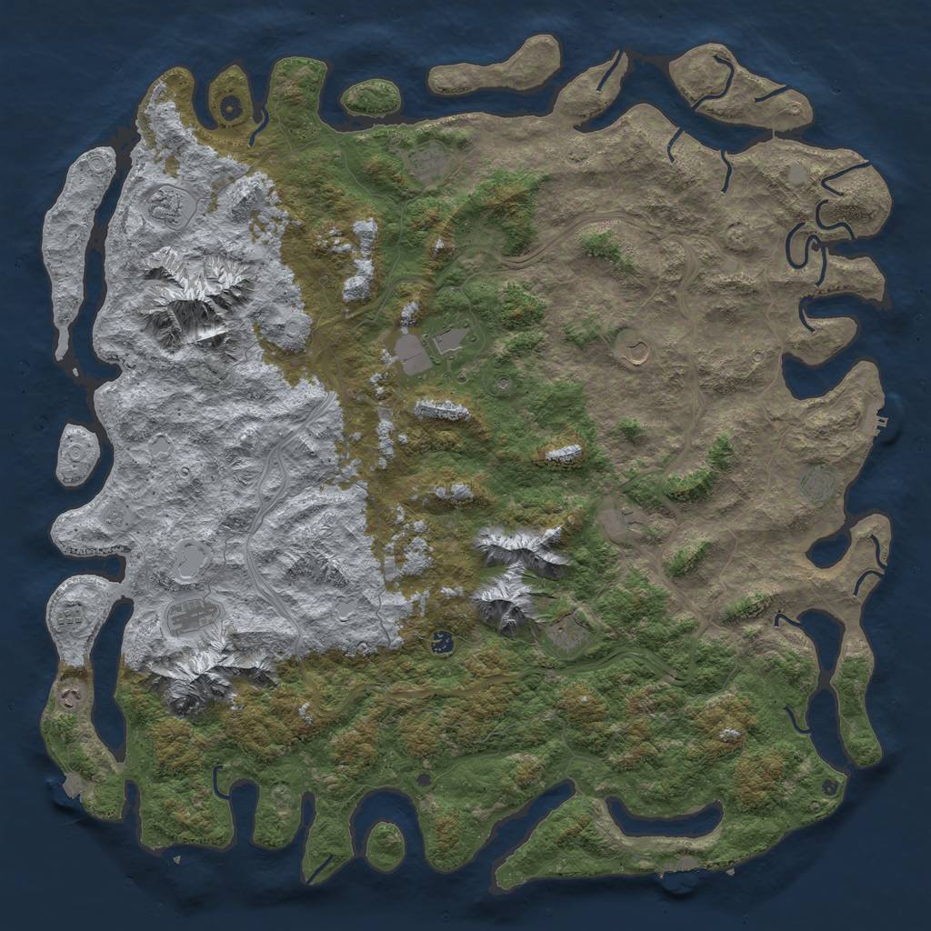 Rust Map: Procedural Map, Size: 6000, Seed: 1797564994, 19 Monuments