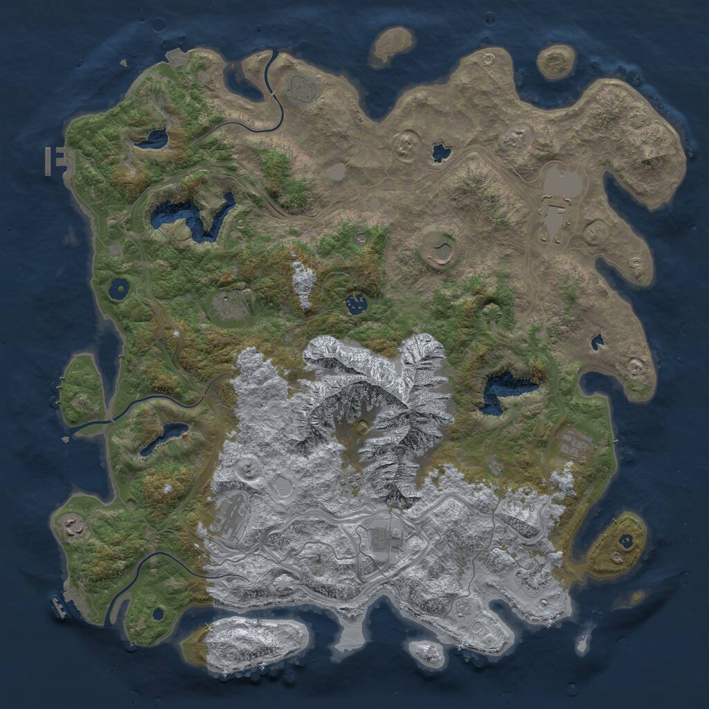 Rust Map: Procedural Map, Size: 5000, Seed: 821344018, 17 Monuments