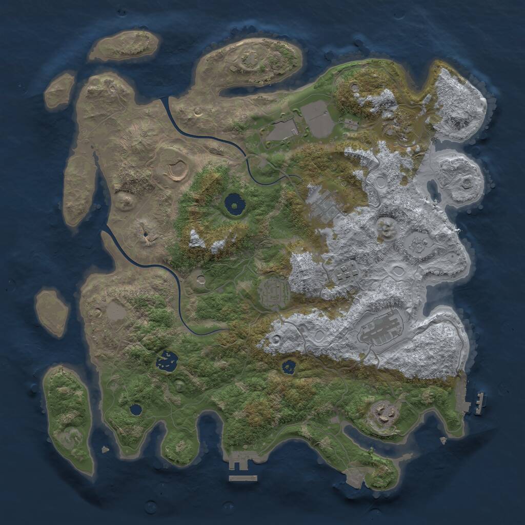 Rust Map: Procedural Map, Size: 3750, Seed: 533384, 15 Monuments