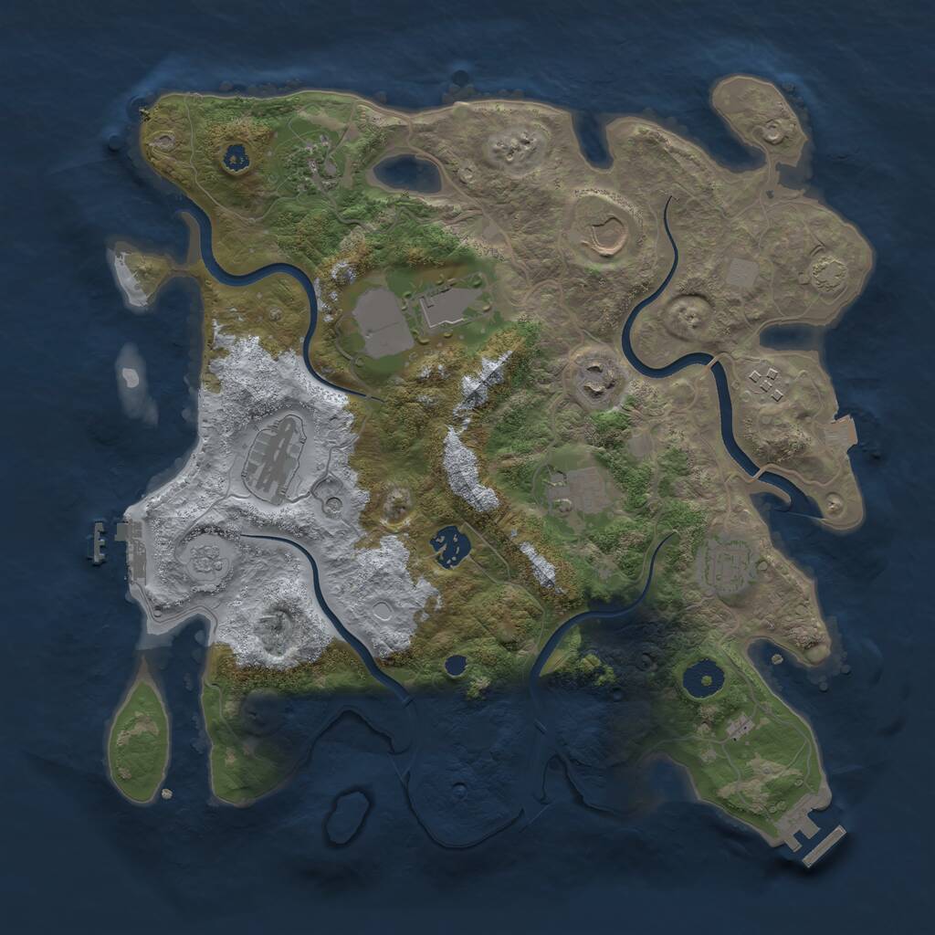 Rust Map: Procedural Map, Size: 3600, Seed: 243300108, 15 Monuments