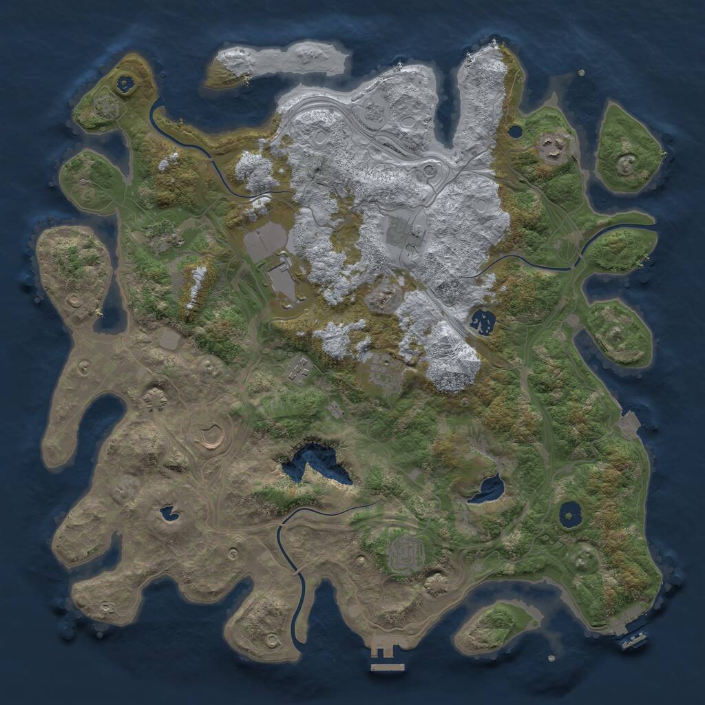 Rust Map: Procedural Map, Size: 4250, Seed: 666151497, 15 Monuments