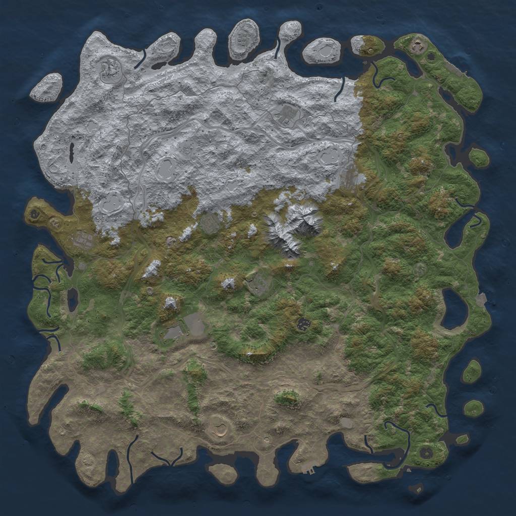 Rust Map: Procedural Map, Size: 6000, Seed: 510232489, 19 Monuments