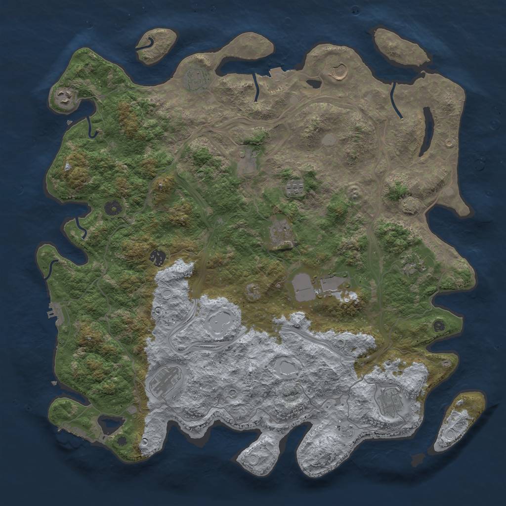 Rust Map: Procedural Map, Size: 4650, Seed: 160000, 19 Monuments