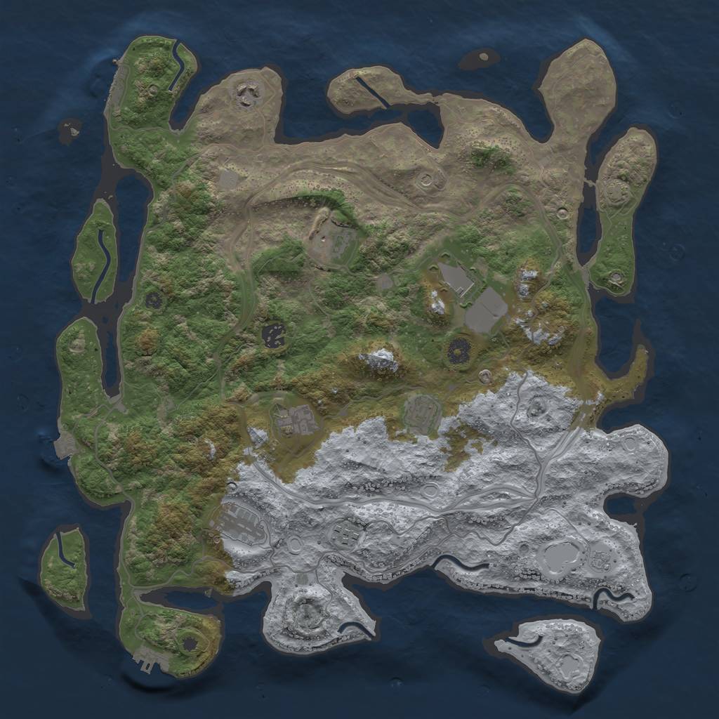 Rust Map: Procedural Map, Size: 4250, Seed: 75348999, 16 Monuments