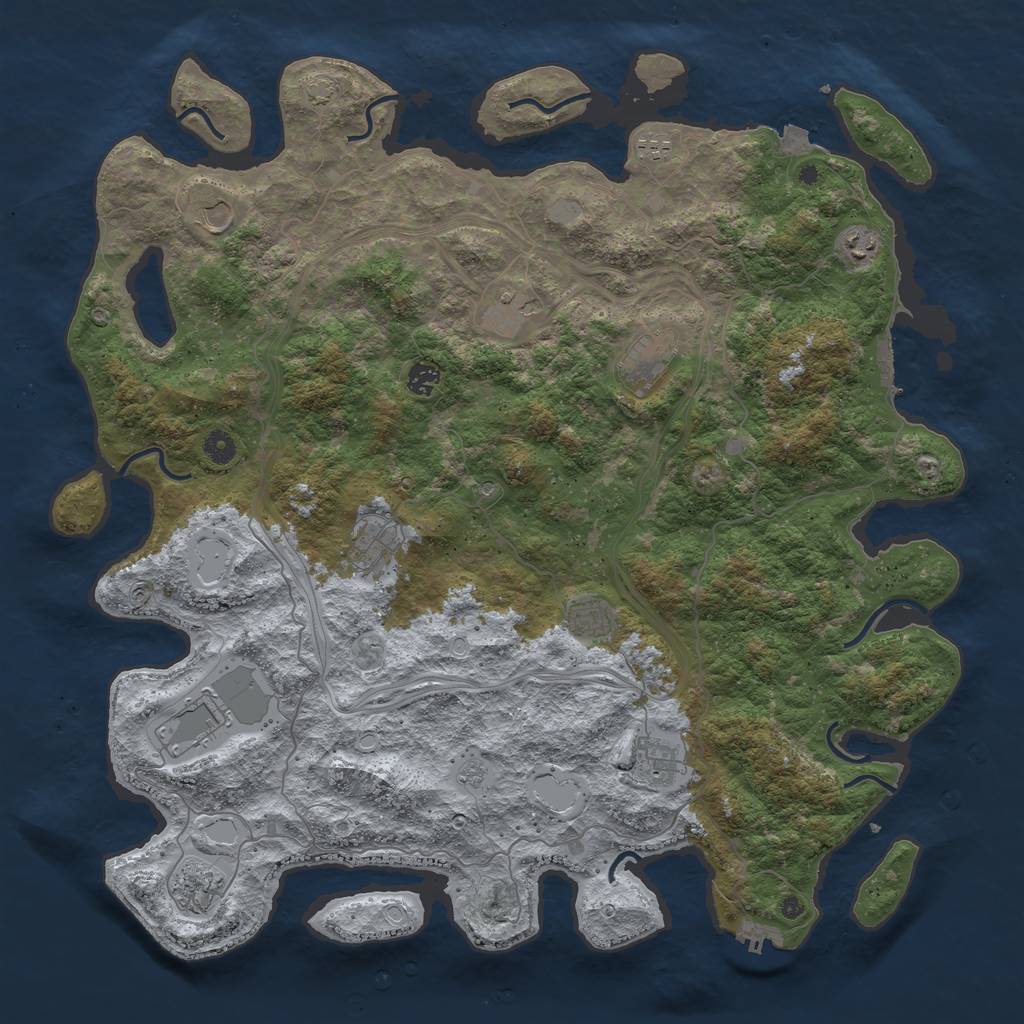 Rust Map: Procedural Map, Size: 4750, Seed: 156931368, 19 Monuments