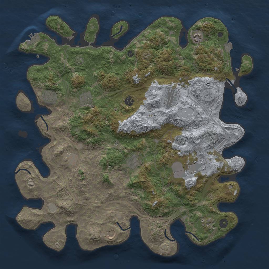 Rust Map: Procedural Map, Size: 4300, Seed: 50906664, 18 Monuments