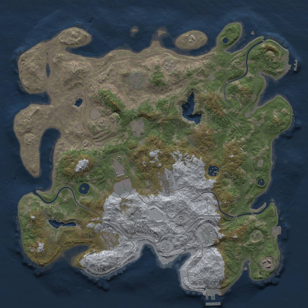 Rust Map: Procedural Map, Size: 4300, Seed: 3569702, 15 Monuments