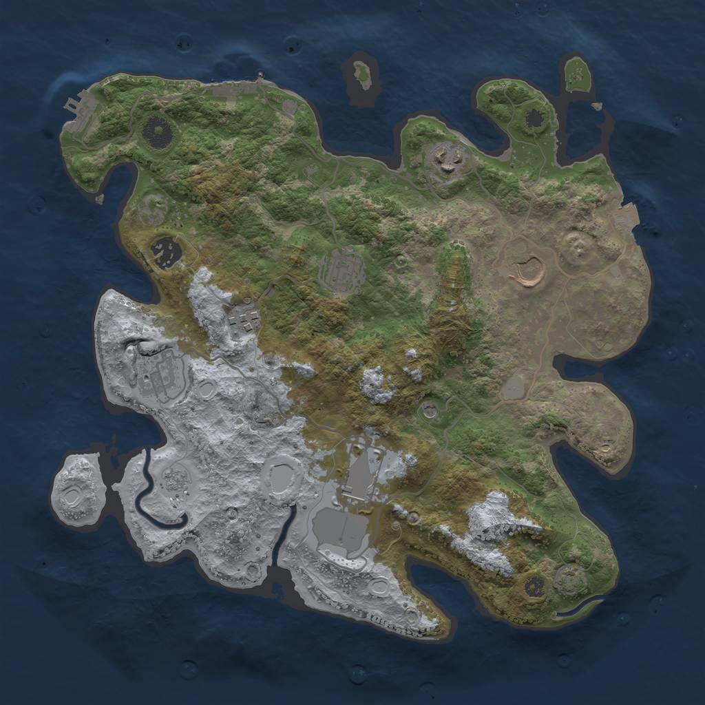 Rust Map: Procedural Map, Size: 3500, Seed: 8524472, 15 Monuments