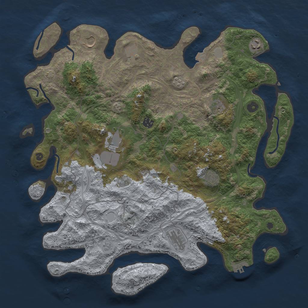 Rust Map: Procedural Map, Size: 4250, Seed: 5556, 16 Monuments