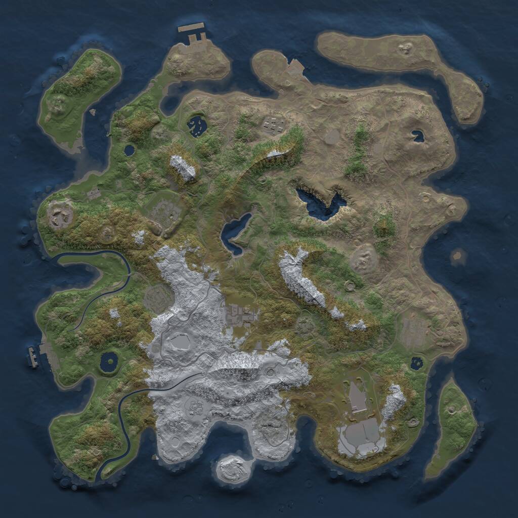 Rust Map: Procedural Map, Size: 4000, Seed: 674138916, 14 Monuments